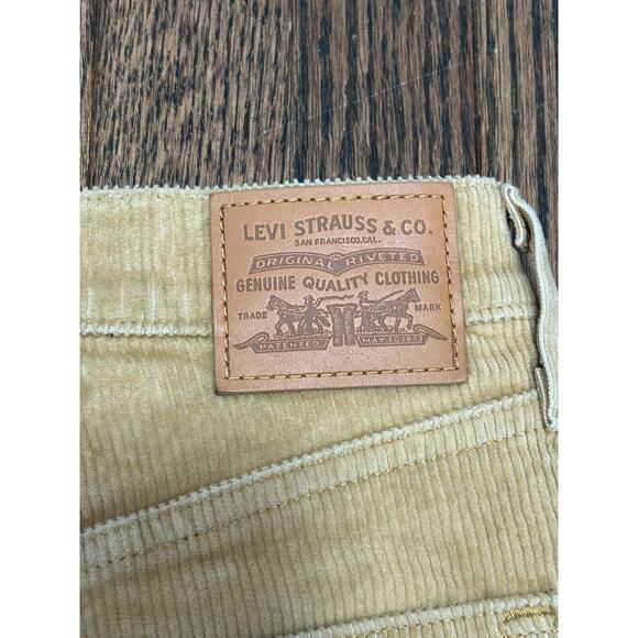 Levi's Ribcage Bootcut Pants Women Size 26 Beige Corduroy Flat Front Regular Fit - Picture 9 of 9